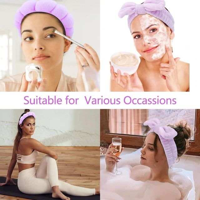 Alt view image 4 of 7 - Chanaco Makeup, Skincare & Face Wash Headband, Wrist Towels, Spa Headband, Teen Girl Gifts, Hair Accessories for Women & Girls