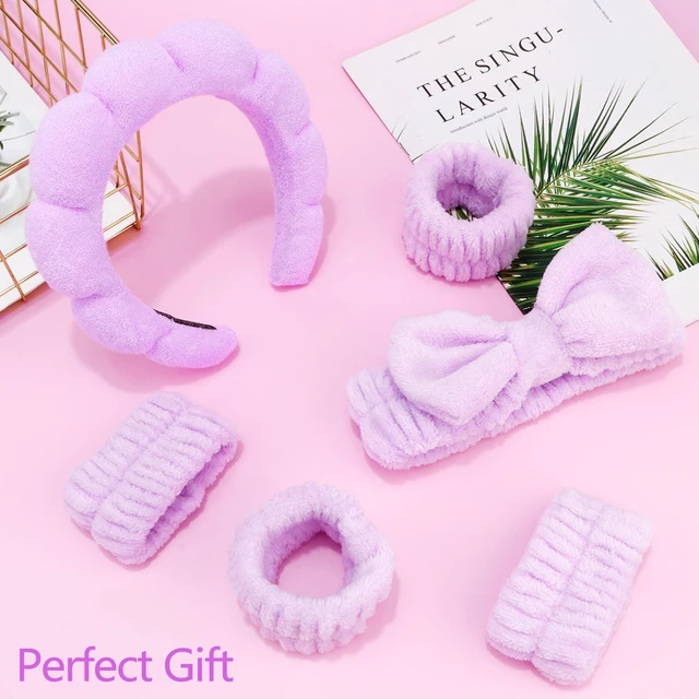 Alt view image 5 of 7 - Chanaco Makeup, Skincare & Face Wash Headband, Wrist Towels, Spa Headband, Teen Girl Gifts, Hair Accessories for Women & Girls