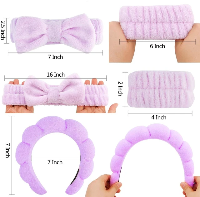 Alt view image 6 of 7 - Chanaco Makeup, Skincare & Face Wash Headband, Wrist Towels, Spa Headband, Teen Girl Gifts, Hair Accessories for Women & Girls