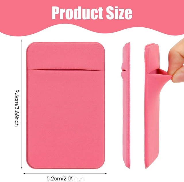 Alt view image 2 of 7 - 4 PCS Flat Thin Wallet Key Holder, Slim Credit Card Sleeve Holders, Minimalist Slim Key Organizer Sleeve with Big Compartment, Compact KeyCard Holder for Women Men (Black, White, Fuchsia, Brown)