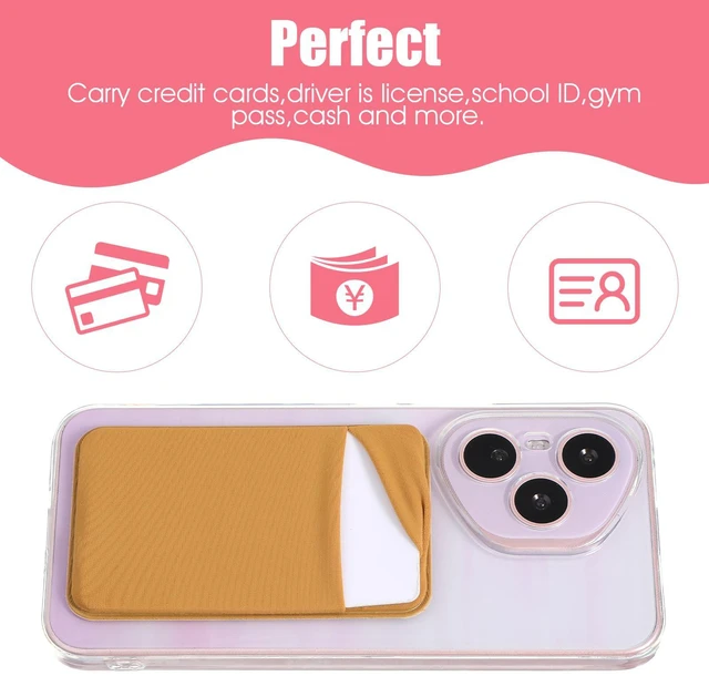 Alt view image 4 of 7 - 4 PCS Flat Thin Wallet Key Holder, Slim Credit Card Sleeve Holders, Minimalist Slim Key Organizer Sleeve with Big Compartment, Compact KeyCard Holder for Women Men (Black, White, Fuchsia, Brown)