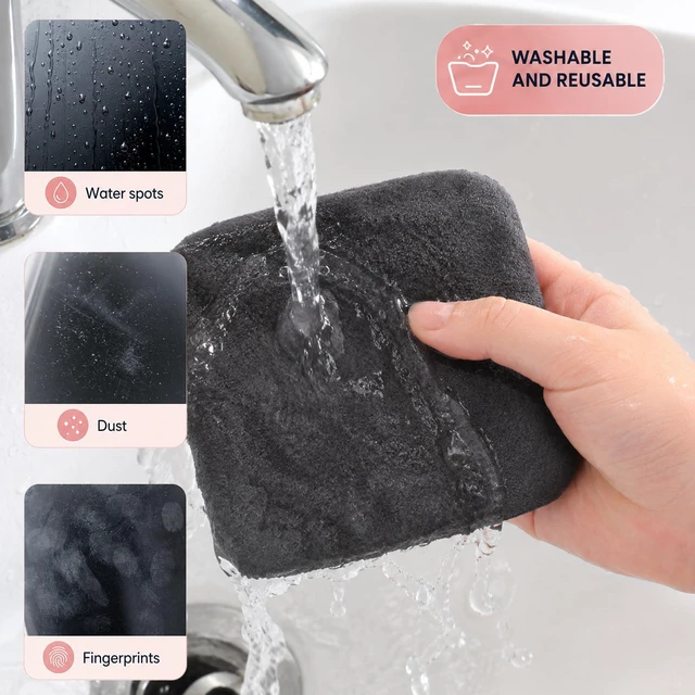 Alt view image 3 of 7 - Car Screen Cleaner Cloth, Microfiber Touch Screen Clean Wipes for Car | Foldable Square Cleaning Pad for Vehicle Dashboard LCD Display - Car Accessories