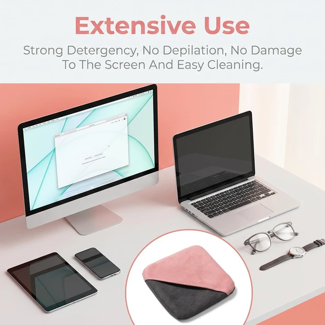 Alt view image 5 of 7 - Car Screen Cleaner Cloth, Microfiber Touch Screen Clean Wipes for Car | Foldable Square Cleaning Pad for Vehicle Dashboard LCD Display - Car Accessories