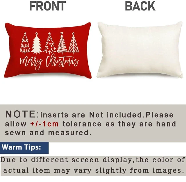 Alt view image 6 of 7 - Christmas Pillow Covers 12x20,Outdoor Christmas Tree Red Lumbar Merry | Xmas Decor for Holiday Couch Sofa,No Insert,Durable Polyester,Fit 12x20 inch Inserts or Smaller