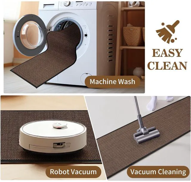 Alt view image 6 of 7 - Riveroy Non-Slip Kitchen Mat Super Absorbent Microfiber Rug for Sink, Stove & Floor Machine Washable (Black,17.3" x 30")