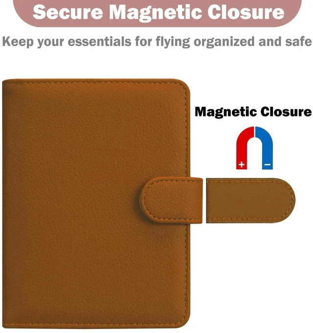 Alt view image 3 of 7 - HOTCOOL Passport Holder Travel Essentials Airplane & Cruise Essentials Ship Leather Wallet Cover Case RFID Blocking Women & Men Vacation Travel Accessories Gifts Deals, Litchi - Brown