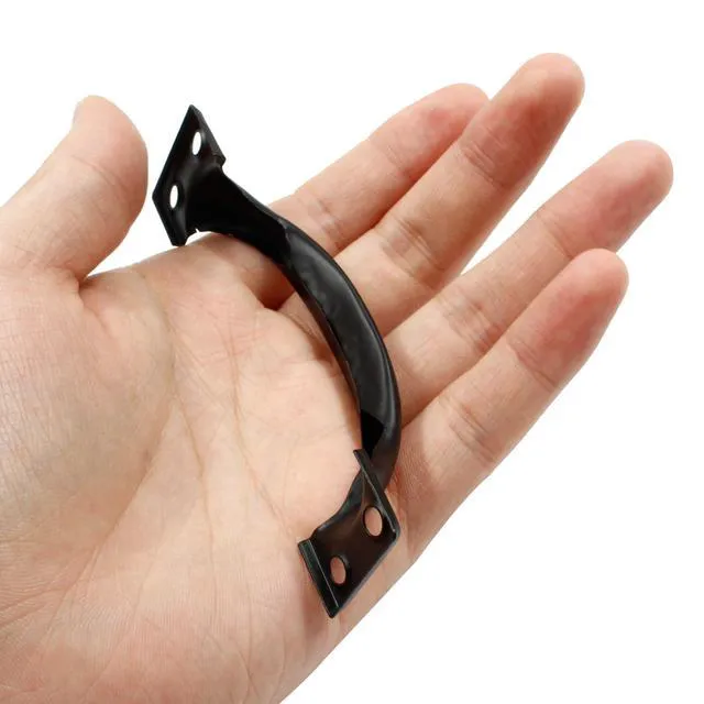 Alt view image 3 of 5 - Zorveiio 4Pcs 4 Metal Door Handles Bow Handle, Black Door Pulls Vintage | Large Door Pulls, Vintage Barn Door Style, For Furniture Cabinets Kitchen Drawer Dresser Gate