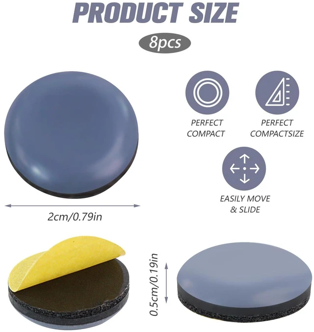 Alt view image 2 of 7 - 8Pcs, Appliance Sliders, 3/4'' Small Furniture Sliders | Self-Adhesive, Kitchen Countertop Gliders, For Coffee Maker, Air Fryer, Blender, Stand Mixer
