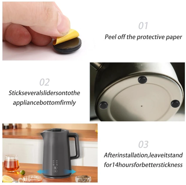 Alt view image 4 of 7 - 8Pcs, Appliance Sliders, 3/4'' Small Furniture Sliders | Self-Adhesive, Kitchen Countertop Gliders, For Coffee Maker, Air Fryer, Blender, Stand Mixer