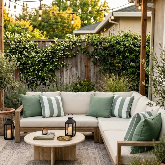 Alt view image 2 of 7 - Outdoor Pillows Set of 2 - Waterproof 18x18 Throw Pillow Covers | Durable Weather Resistant Cushions for Porch and Patio Furniture Decor - Fits Garden, Balcony or Backyard Seating