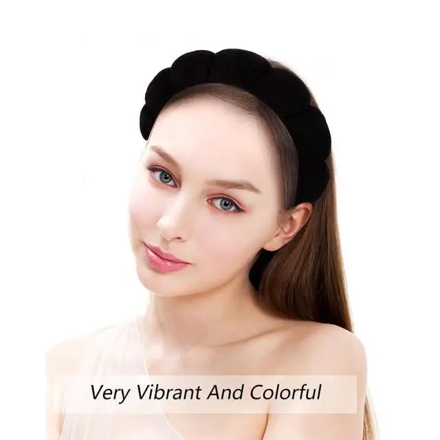 Alt view image 7 of 7 - AOPRIE SPA Headbands for Washing Face Makeup Headbands with Bow Hair Band Women Facial Head Band Wrist Towel Wraps For Shower Face Mask Black 2 Style Black, 6 Pack