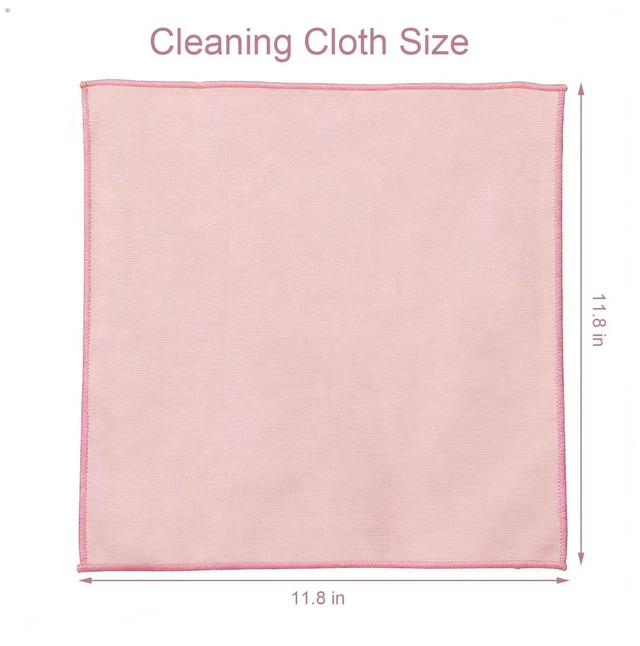 Alt view image 5 of 7 - Yamlnke Microfiber Glass Cleaning and Polishing Cloth, Blue, Lint Free, 15.7 x 15.7 Inch, for Windows, Glasses, Windshields, Mirrors, Stainless Steel, 1 Pack (1, Pink, Large)