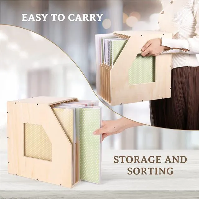 Alt view image 5 of 7 - 12x12 Paper Storage Organizer, Slope Design Scrapbooking Storage | Paper Shelf For Holding 12 x 12 Inch Scrapbooking, 8 Slot Stable Scrapbook Paper Rack For Portfolio, Heat Transfer