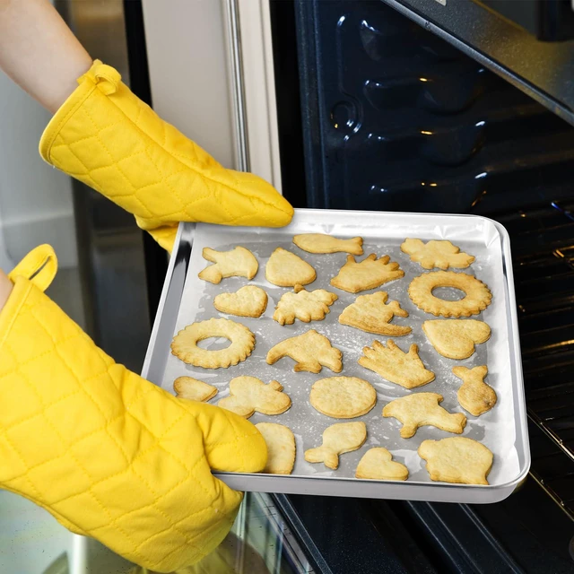 Alt view image 5 of 6 - 6 Pcs Baking Sheet Set Stainless Steel Cookie Sheet Cookie Baking Pan Bakeware Oven Tray Dishwasher Safe Commercial Grade Pans(12x9.5x1 Inch)