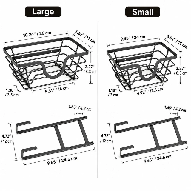 Alt view image 7 of 7 - Pot Lid Organizer 2 Pack, Adjustable Kitchen Pot Lid Holder Inside Cabinet, Kitchen Cabinet Organizer Hanging for Food Storage Container, Pot, Pan Lid & Bakeware, Black