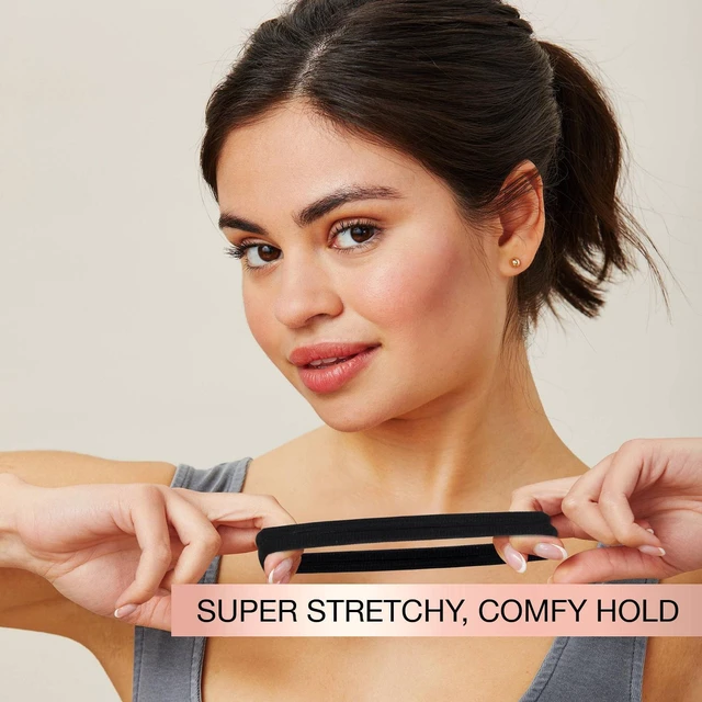Alt view image 4 of 7 - No Damage Super Comfy Hosiery Elastic Hair Tie Ponytailers - Black - Thick Hair - 10pcs
