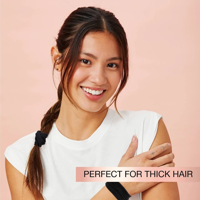 Alt view image 7 of 7 - No Damage Super Comfy Hosiery Elastic Hair Tie Ponytailers - Black - Thick Hair - 10pcs