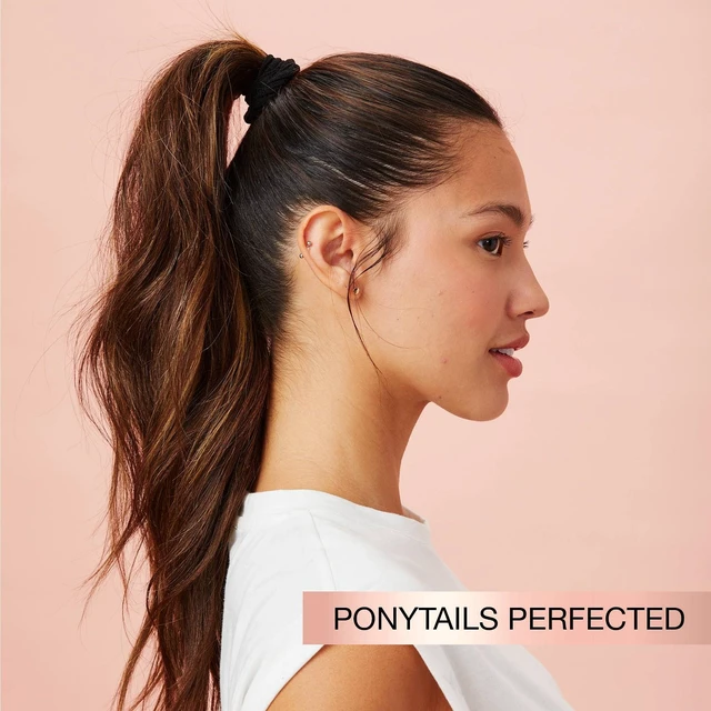 Alt view image 5 of 7 - No Damage Super Comfy Hosiery Elastic Hair Tie Ponytailers - Black - Thick Hair - 10pcs