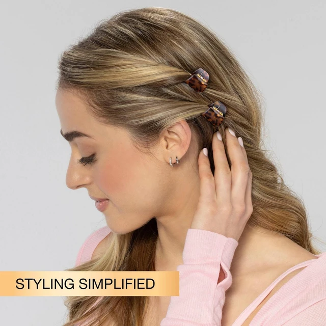 Alt view image 3 of 7 - No-Slip Grip Mini Claw Clips - Matte Tortoise/Black - All Hair - 6pcs: Hair Styling, Solid Pattern