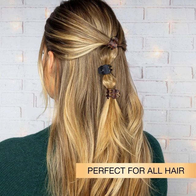 Alt view image 4 of 7 - No-Slip Grip Mini Claw Clips - Matte Tortoise/Black - All Hair - 6pcs: Hair Styling, Solid Pattern