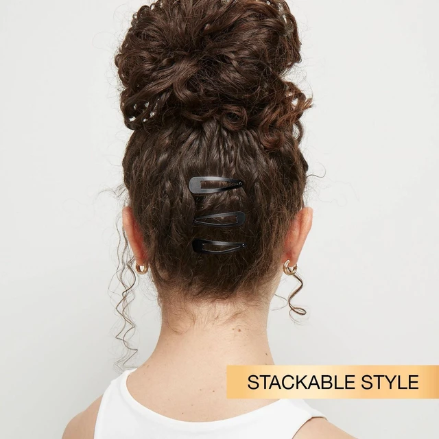 Alt view image 3 of 7 - Metal Snap Clips - Black - All Hair - 12pcs: Hair Styling, Fashion, Securing Hair