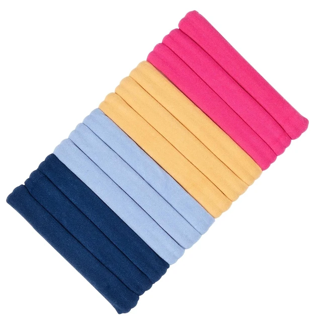 Alt view image 2 of 7 - No Damage Super Comfy Hosiery Elastic Hair Tie Ponytailers - Assorted Colors - All Hair - 12pcs