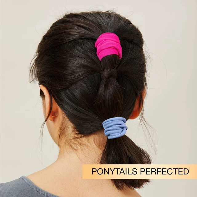 Alt view image 7 of 7 - No Damage Super Comfy Hosiery Elastic Hair Tie Ponytailers - Assorted Colors - All Hair - 12pcs