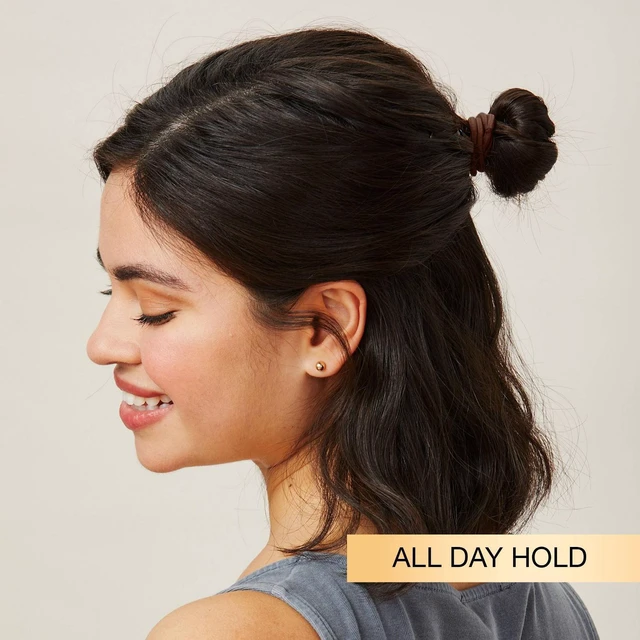 Alt view image 4 of 7 - No Damage Elastic Hair Ties - Brown - All Hair - 4mm - 18pcs: Hair Styling Accessories