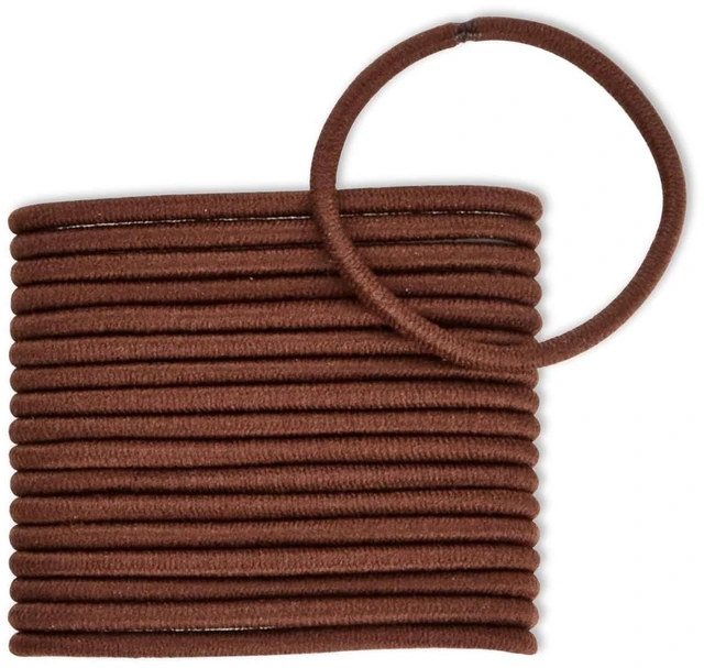 Alt view image 6 of 7 - No Damage Elastic Hair Ties - Brown - All Hair - 4mm - 18pcs: Hair Styling Accessories
