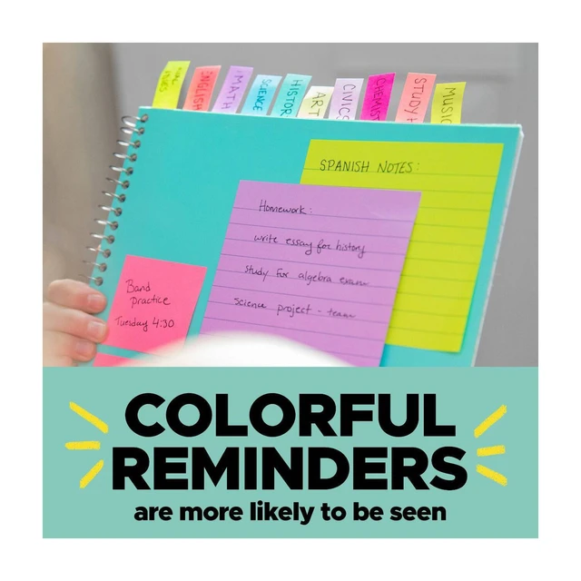 Alt view image 7 of 7 - Flags, Assorted Bright Colors, .5 in. Wide, 100 Flags/OntheGo Dispenser: Multicolor Removable File Tabs