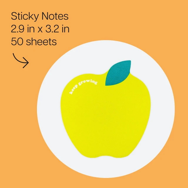 Alt view image 2 of 6 - 2.3"x3.4"Class Notes Apple Yellow