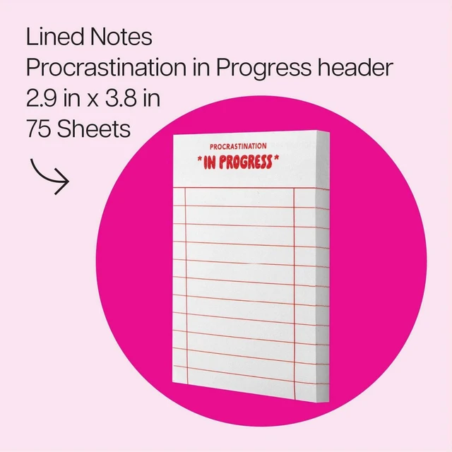 Alt view image 3 of 6 - 3"x4"Procrastination in Progress Mini List Notes 75 Sheets