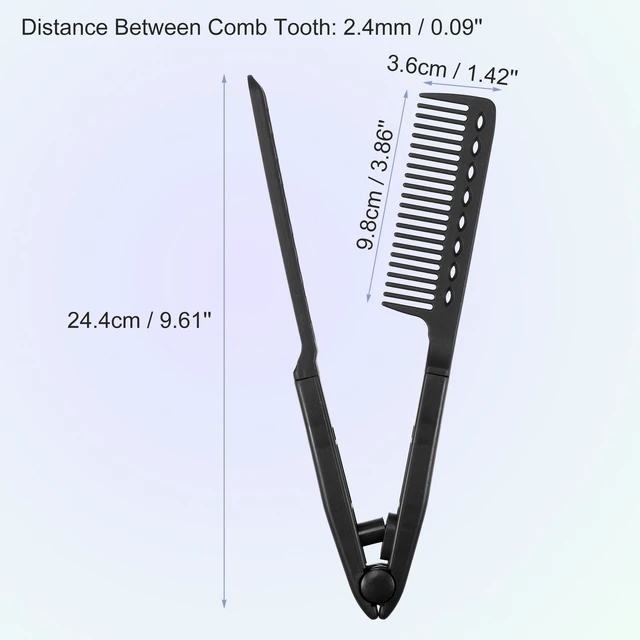 Alt view image 5 of 7 - 4 Pcs Tail Comb for Home Use, Styling Comb, Steel Handle Hair Combs Black