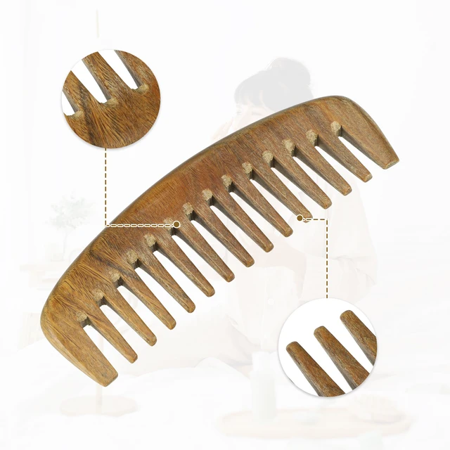 Alt view image 3 of 6 - Long Handle Wide Tooth Comb Detangler for Curly Wet Wavy Thick Hair 1 Pc
