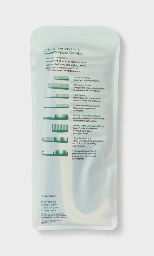 Alt view image 3 of 7 - Dressing Styling Combs 2pc Black and Gray: Hair Styling For All Hair Types, Includes Comb