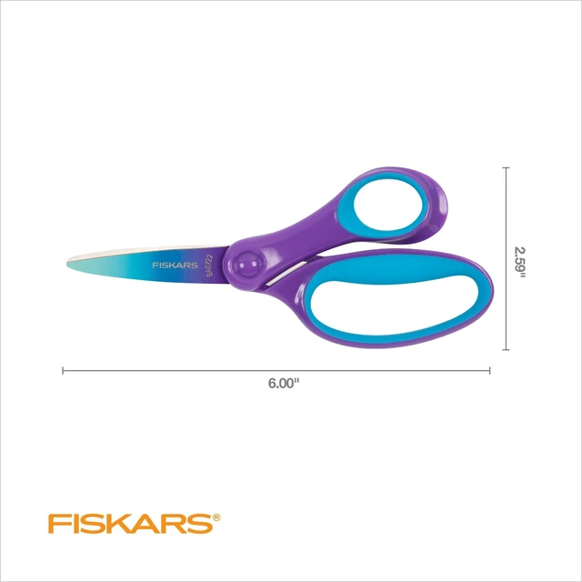 Alt view image 7 of 7 - Pointed-Tip Softgrip School Supplies Big Kids Scissors for Kids 8 to 11 - 6" Scissors - Purple Ombre