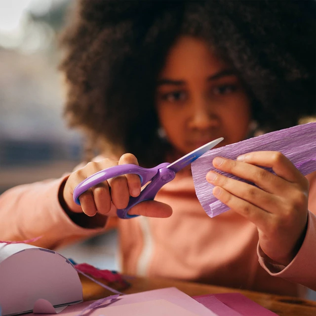 Alt view image 3 of 7 - Pointed-Tip Softgrip School Supplies Big Kids Scissors for Kids 8 to 11 - 6" Scissors - Purple Ombre