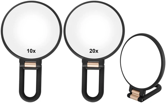 Main image of 1X/10X, 1X/20X Magnifying Mirror, Double Side Handheld Mirror Foldable Travel Mirror for Makeup - 2 Pack