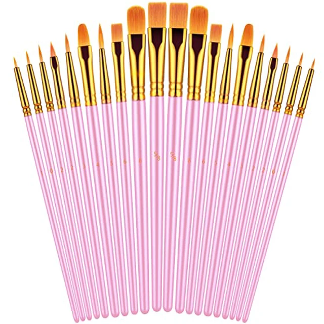Alt view image 4 of 5 - Black Paint Brushes Set for Acrylic Painting, 20 Pcs Oil Watercolor Acrylic Paint Brush, Artist Paintbrushes for Body Face Rock Canvas, Kids Adult Drawing Arts Crafts Supplies, Blue