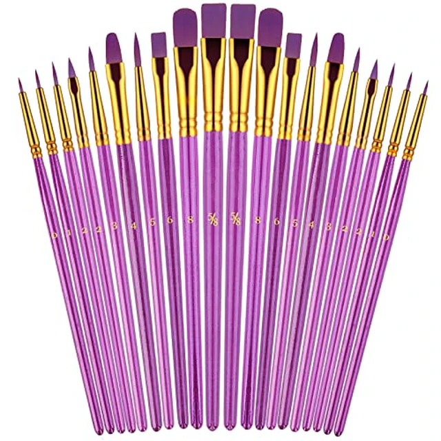 Alt view image 5 of 5 - Black Paint Brushes Set for Acrylic Painting, 20 Pcs Oil Watercolor Acrylic Paint Brush, Artist Paintbrushes for Body Face Rock Canvas, Kids Adult Drawing Arts Crafts Supplies, Blue