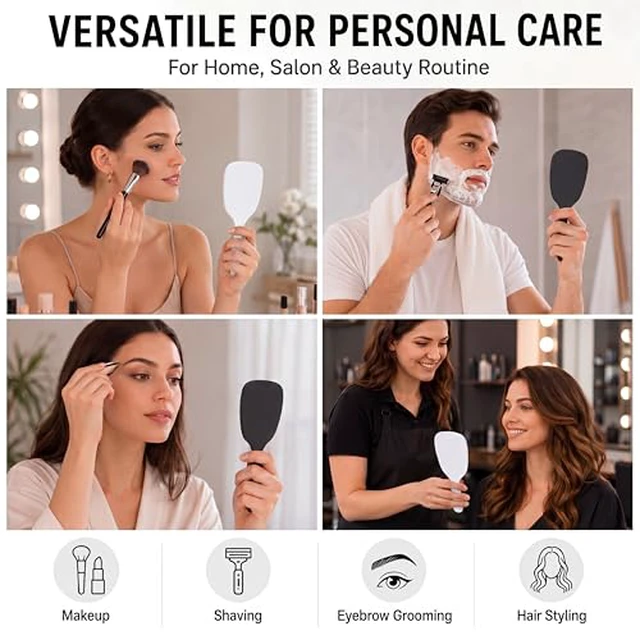 Alt view image 6 of 7 - 16 Pcs Small Handheld Mirrors, Black, White
