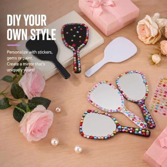 Alt view image 5 of 7 - 16 Pcs Small Handheld Mirrors, Black, White