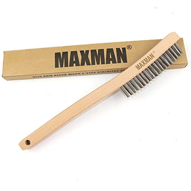Alt view image 2 of 6 - Wire Brush, 14" Stainless Steel Bristle, Heavy Duty Rust Remover