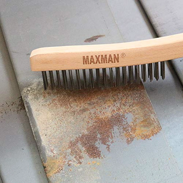 Alt view image 4 of 6 - Wire Brush, 14" Stainless Steel Bristle, Heavy Duty Rust Remover