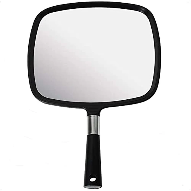 Alt view image 2 of 4 - Large Hand Mirror with Comfy Handle, 9" x 13" (Black)