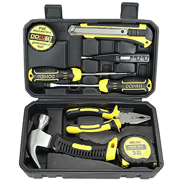 Alt view image 2 of 4 - Tool Kit, Hand Tool Set with Hammer, 9 Piece