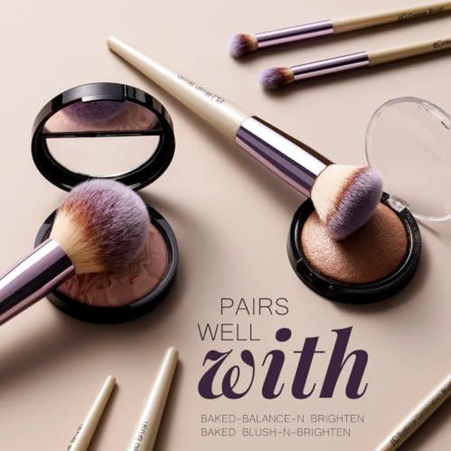 Alt view image 2 of 7 - Makeup Brush Set 18 Pcs Professional Foundation Powder Concealers Eyeshadow Blush Synthetic Makeup Brushes with Labeled instruction Black Case Upgraded Version