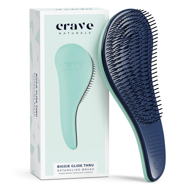 Main image of Biggie Glide Thru Hair Brush - Detangler Brush for Curly, Straight, Wet or Dry Hair - Gentle Detangling Brushes for Adults, Kids, Toddlers - Hair Accessories for Women, 8.4"x3.4" - Mint