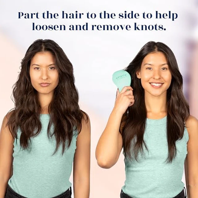 Alt view image 4 of 7 - Biggie Glide Thru Hair Brush - Detangler Brush for Curly, Straight, Wet or Dry Hair - Gentle Detangling Brushes for Adults, Kids, Toddlers - Hair Accessories for Women, 8.4"x3.4" - Mint
