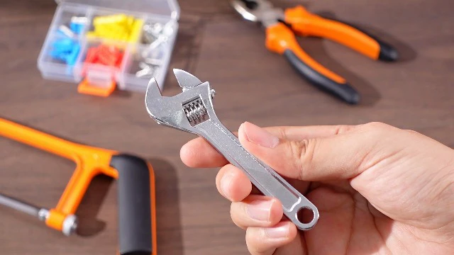Alt view image 3 of 3 - 2pack 2.5 Inch & 4 Inch Adjustable Spanner Mini Nut Wrench Silver Shifting Spanner Wrench Small Adjustable Wrenchs with Chain Hand Knurl Tool for Repair Maintenance Automotive Car